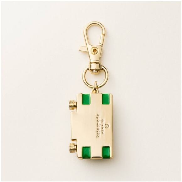 Kate Spade for Target Camera Bag Charm Keychain - Gold/Green NEW! - Picture 3 of 5